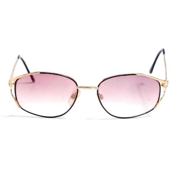 SALE. ! Vintage 1990s YSL Gold Lattice Frame Rose Lens Sunglasses *EVC - Picture 1 of 8